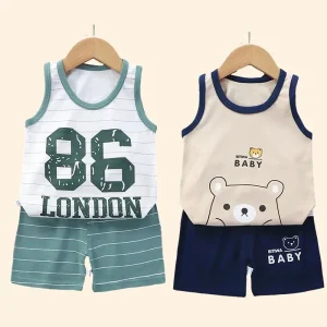 Children Sets Kids Clothes Boys Girls Vest Suit