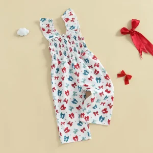 Cute Baby Girls Floral Print Ruffle Sleeve Romper Jumpsuit
