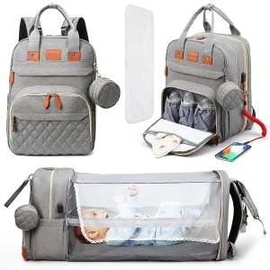 3 In 1 Diaper Bag Backpack with USB Charge