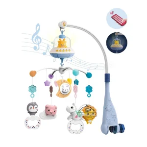 Baby Crib Mobile with Lights Music Projection Remote Control